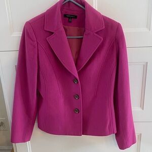 RAFFINALLA fuchsia Pink 100% Cashmere Women's Blazer Size 6 Made in Canada